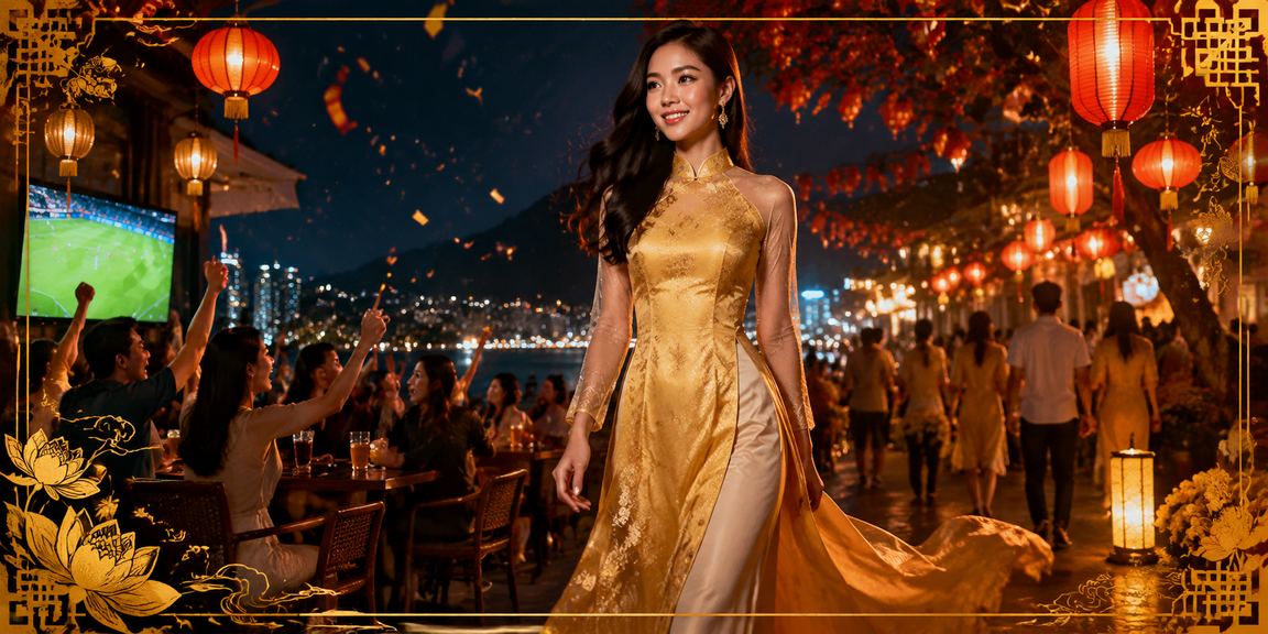 Người phụ nữ mặc áo dài tại Nha Trang, khung cảnh ven biển đặc trưng của miền Trung Việt Nam